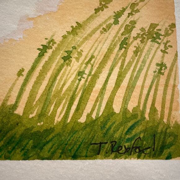 Hand painted watercolor original painting ocean seascape 8x8 - Picture 4 of 4